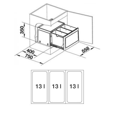 BLANCO Система сортировки мусора BOTTON Pro 60 Automatic (517470)