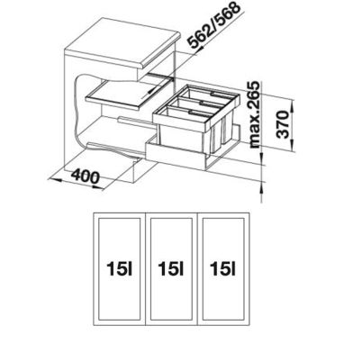 BLANCO Система сортировки мусора FLEXON II 60/3 (521472)