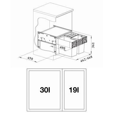 BLANCO Система сортировки мусора SELECT II 60/2 (526203)
