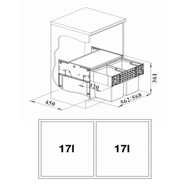 BLANCO Система сортировки мусора SELECT II Compact 60/2 (526207)