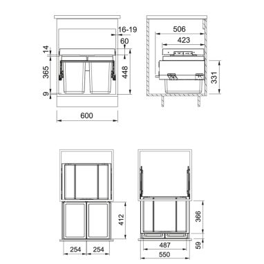 FRANKE Система сортировки мусора SORTER FX 60 26-26 (121.0557.764)