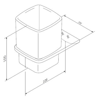 AM.PM Стакан стеклянный с настенным держателем InspireV2.0 (A50A34300)
