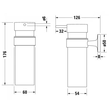 DURAVIT Дозатор для мыла с настенным держателем STARCK T черный матовый (0099354600)