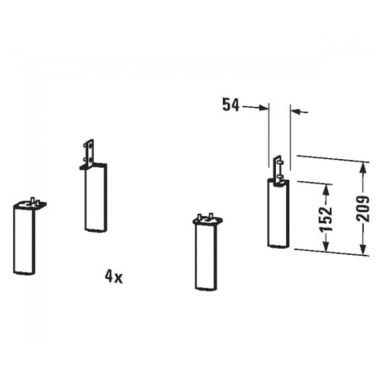 DURAVIT Ножки для мебели (4 шт.) L-Cube (UV9994)