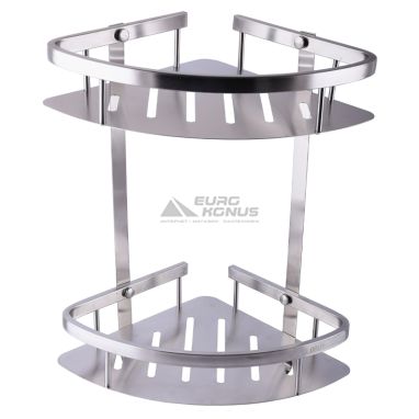 GLOBUS LUX Полка настенная угловая двухуровневая с крючками SS8422