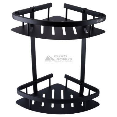 GLOBUS LUX Полка настенная угловая двухуровневая с крючками BS8422