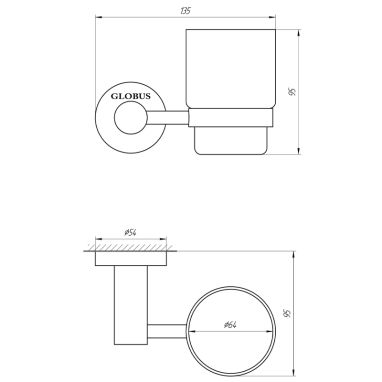 GLOBUS LUX Стакан настенный SS 8409