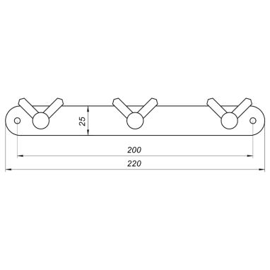 GLOBUS LUX Планка настенная с 3-мя крючками SS 8435-3