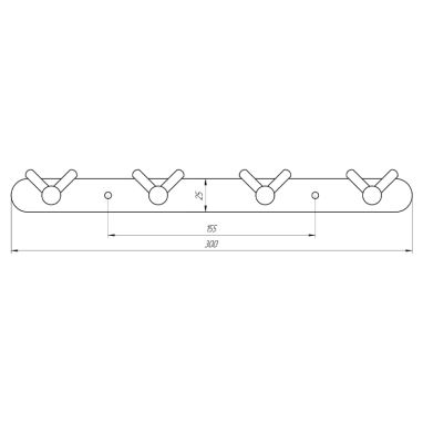 GLOBUS LUX Планка настенная с 4-мя крючками SS 8435-4