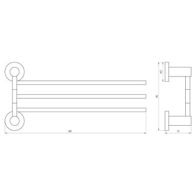 GLOBUS LUX Держатель полотенец тройной поворотный SS 8431-3