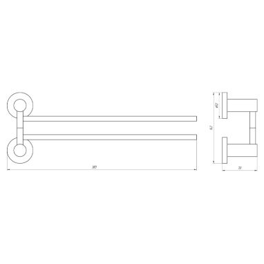 GLOBUS LUX Держатель полотенец двойной поворотный SS 8431-2
