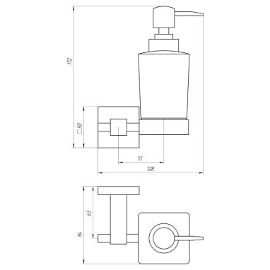 GLOBUS LUX Дозатор для мыла с настенным держателем SQ 9433