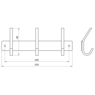 GLOBUS LUX Планка настенная с 3-мя крючками SQ 9435-3