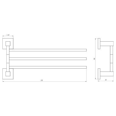 GLOBUS LUX Держатель полотенец тройной поворотный SQ 9431-3