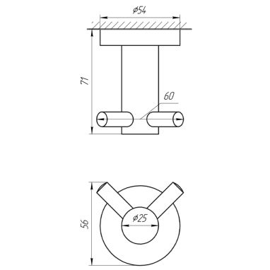 GLOBUS LUX Крючок для ванной комнаты двойной BS8415
