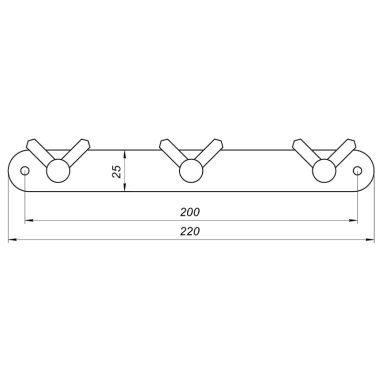 GLOBUS LUX Планка настенная с 3-мя крючками BS8435-3