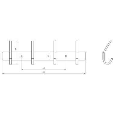GLOBUS LUX Планка настенная с 4-мя крючками BQ9435-4