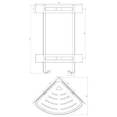 GLOBUS LUX Полка настенная угловая двухуровневая BQ9422