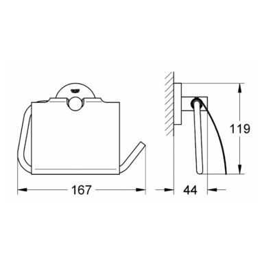 GROHE Держатель туалетной бумаги с крышкой Essentials (40367001)