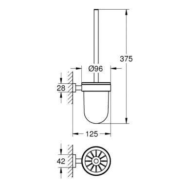 GROHE Ершик для унитаза с настенным держателем Essentials (40513001)