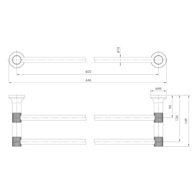 IMPRESE Полотенцедержатель двойной BRENTA никель (ZMK081906290)