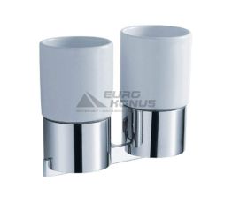 KRAUS Пара стаканов с настенным держателем Aura KEA-14416 CH хром