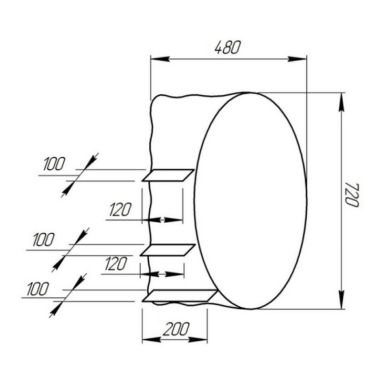 KRONER Зеркало с полкой и подсветкой 720х480 мм KRM Belantis-ACS705 (CV022929)