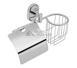 KRONER Держатель туалетной бумаги с крышкой и корзиной KRM Elbe-ACC2903-1 (CV022854)