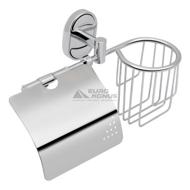 KRONER Держатель туалетной бумаги с крышкой и корзиной KRM Elbe-ACC2903-1 (CV022854)