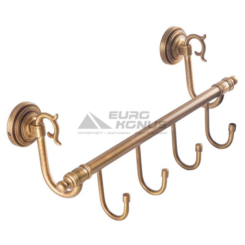 KUGU Планка настенная с 4-мя крючками Versace Antique 210-4A