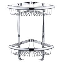 TOPAZ Полка настенная угловая двухуровневая с крючками 4115-2