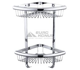 TOPAZ Полка настенная угловая двухуровневая с крючками 4115-2