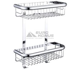 TOPAZ Полка настенная двухуровневая с крючками 4102
