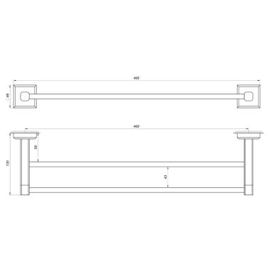 TOPAZ Полотенцедержатель двойной TKB 9911/45