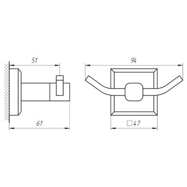 TOPAZ Крючок для ванной комнаты TКВ 9925