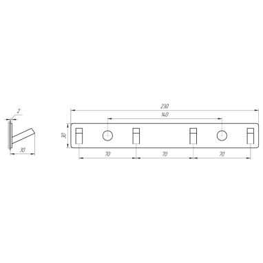 TOPAZ Планка настенная с 4-мя крючками TKB 9385-4