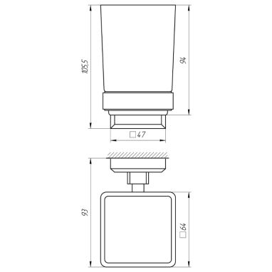 TOPAZ Стакан настенный TКВ 9921A-BL