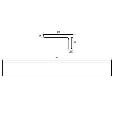 VOLLE Полочка каменная Solid Surface (18-40-115)