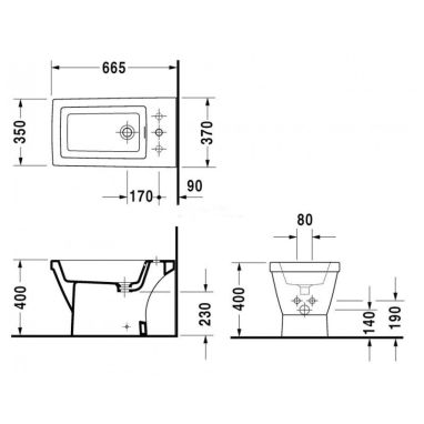 DURAVIT Биде напольное 2nd Floor (0137100000)