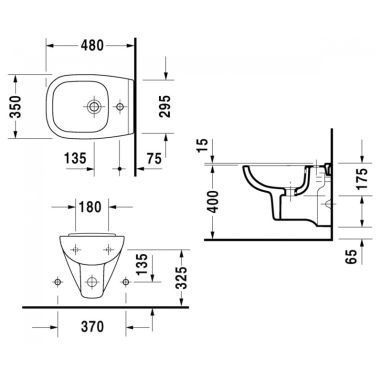 DURAVIT Биде подвесное D-Code (22371500002)