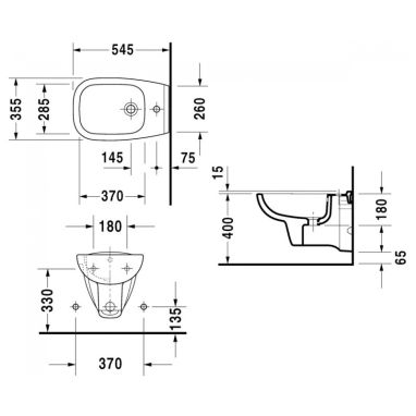 DURAVIT Биде подвесное D-Code (22571500002)
