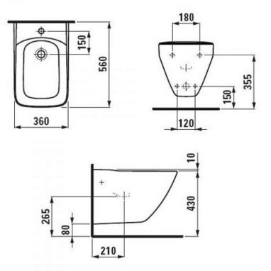 LAUFEN Биде подвесное Palace (H8307010003021)