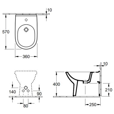 VILLEROY&BOCH Биде напольное O.Novo (54610001)