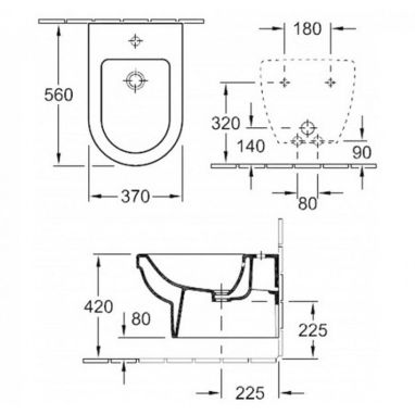VILLEROY&BOCH Биде подвесное Omnia architectura (54730001)