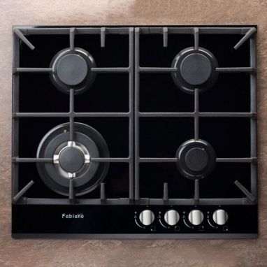 FABIANO Газовая варочная поверхность FHG 10-44 VGH-T Black Glass (8111.405.0342)