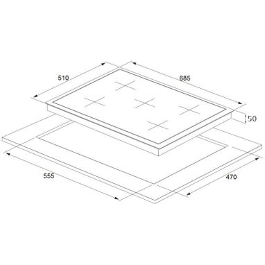 FABIANO Газовая варочная поверхность FHG 10-55 VGH-T White Glass (8111.405.0311)