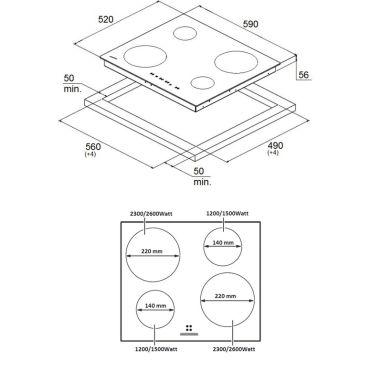 FABIANO Индукционная варочная поверхность FHI 19-44 VTC Lux Cream (8122.408.0433)