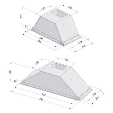 FABIANO Вытяжка встраиваемая Box 60 Silence+ Inox (8103.504.0500)