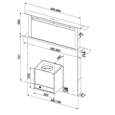 FABIANO Вытяжка островная Downdraft 90 Inox (8108.504.0055)