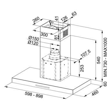 FRANKE Вытяжка настенная CRYSTAL FCR 925 TC BK/XS нержавеющая сталь/черный (110.0361.046)